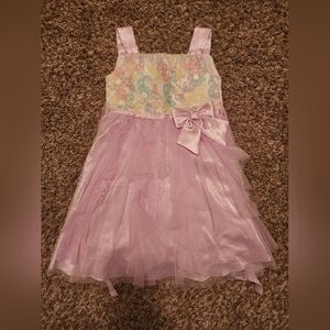 Jona Michelle, Girls Pastel Floral Dress with purple twill, size 6